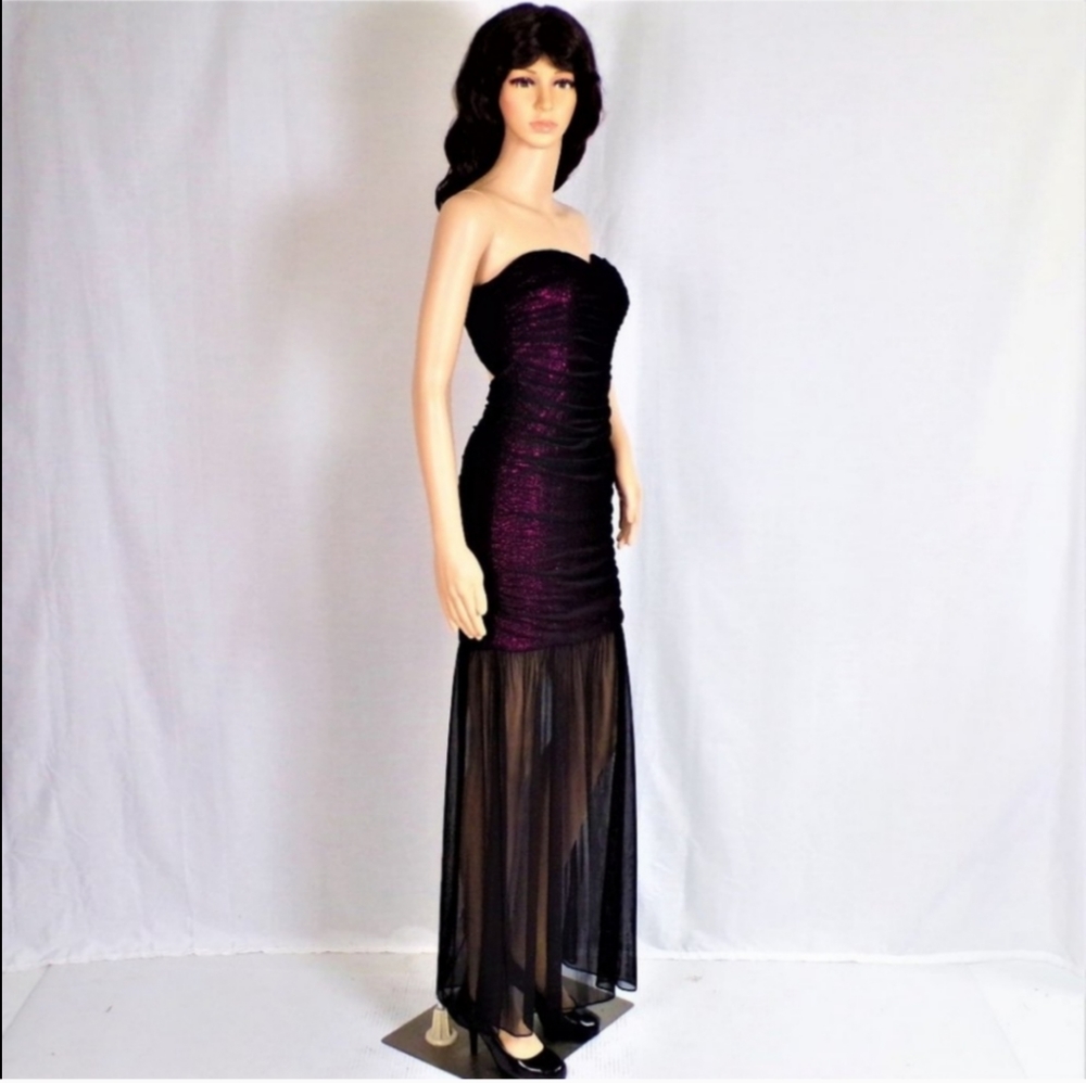 MXI Vintage Y2K Black Purple Gothic Emo Dark Fairy Long Mermaid Formal Dress Sz5